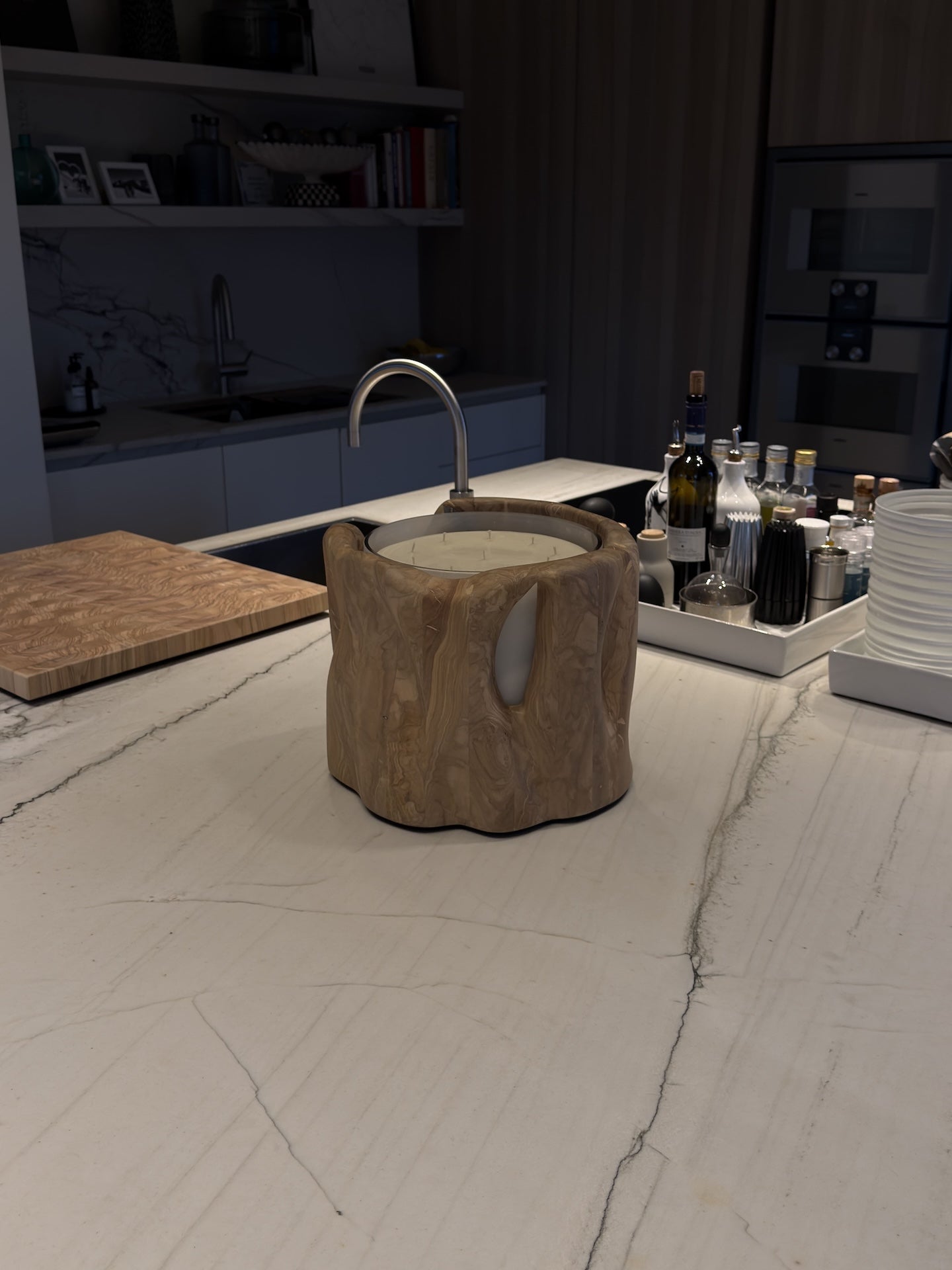Sculpted Olive candle