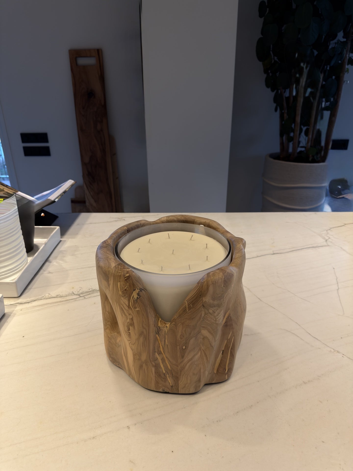 Sculpted Olive candle
