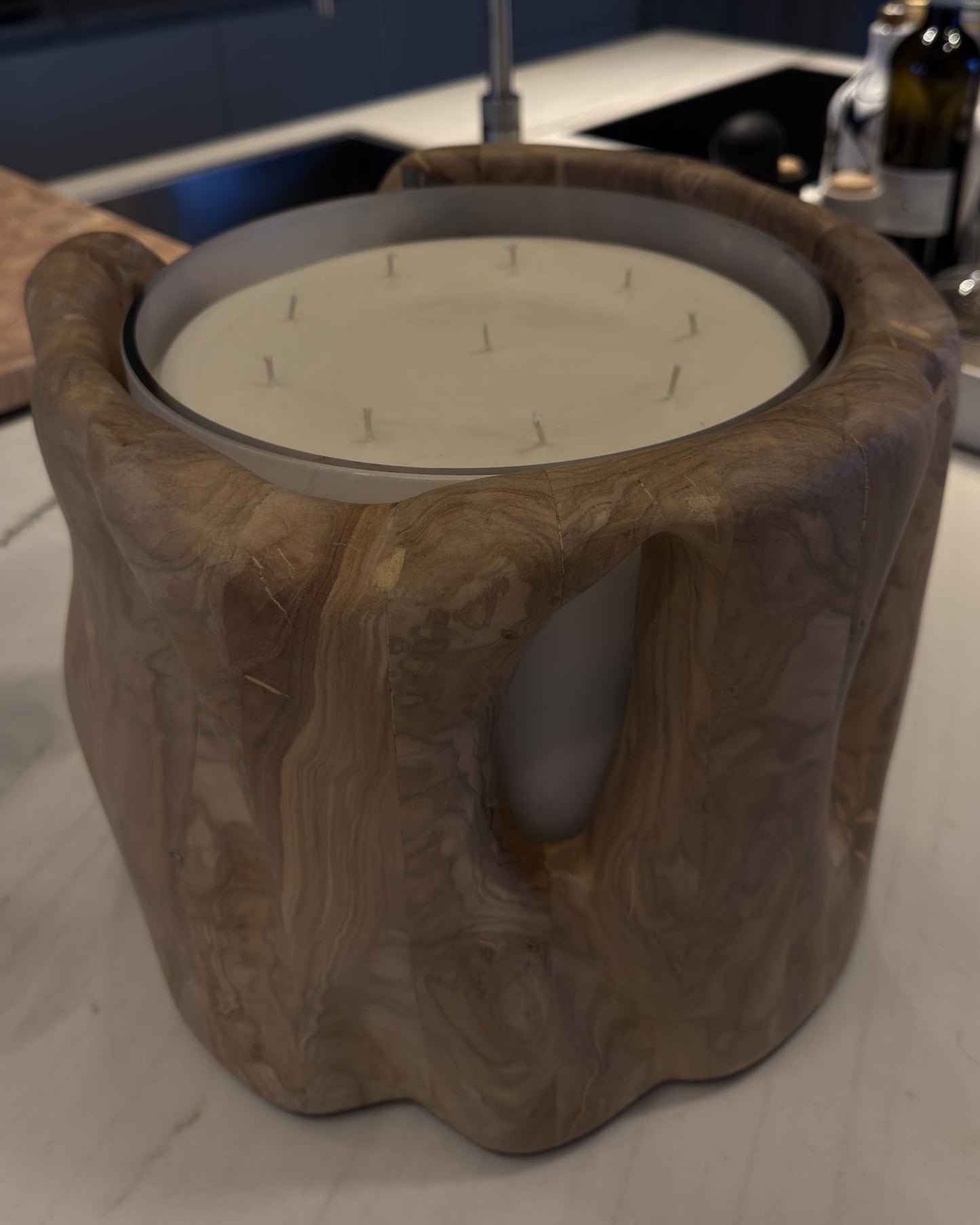 Sculpted Olive candle