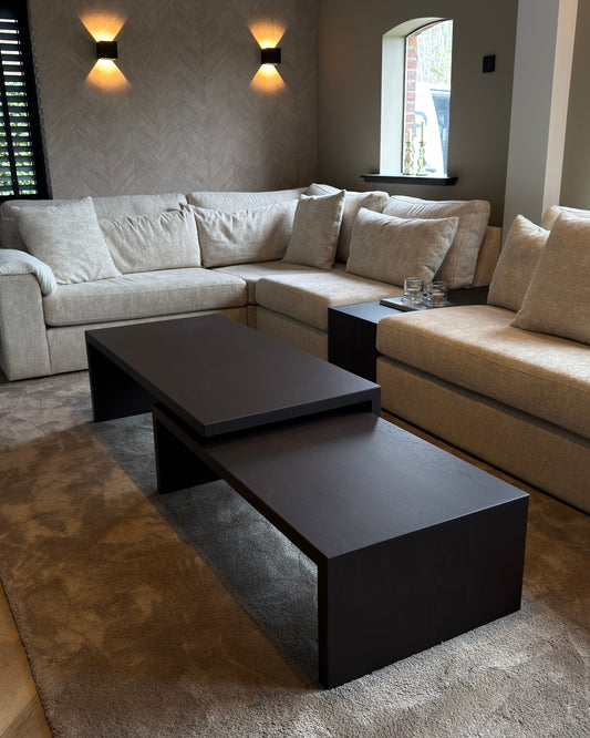 Custom Nesting Coffee Table Duo, Waterfall Edge