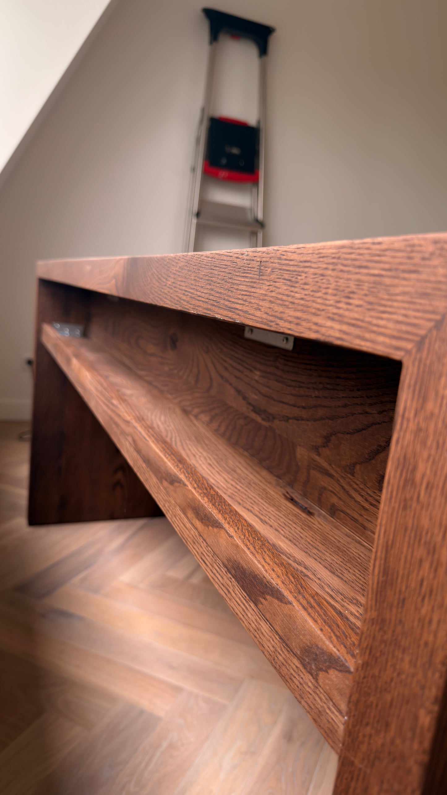 Custom oak waterfall desk