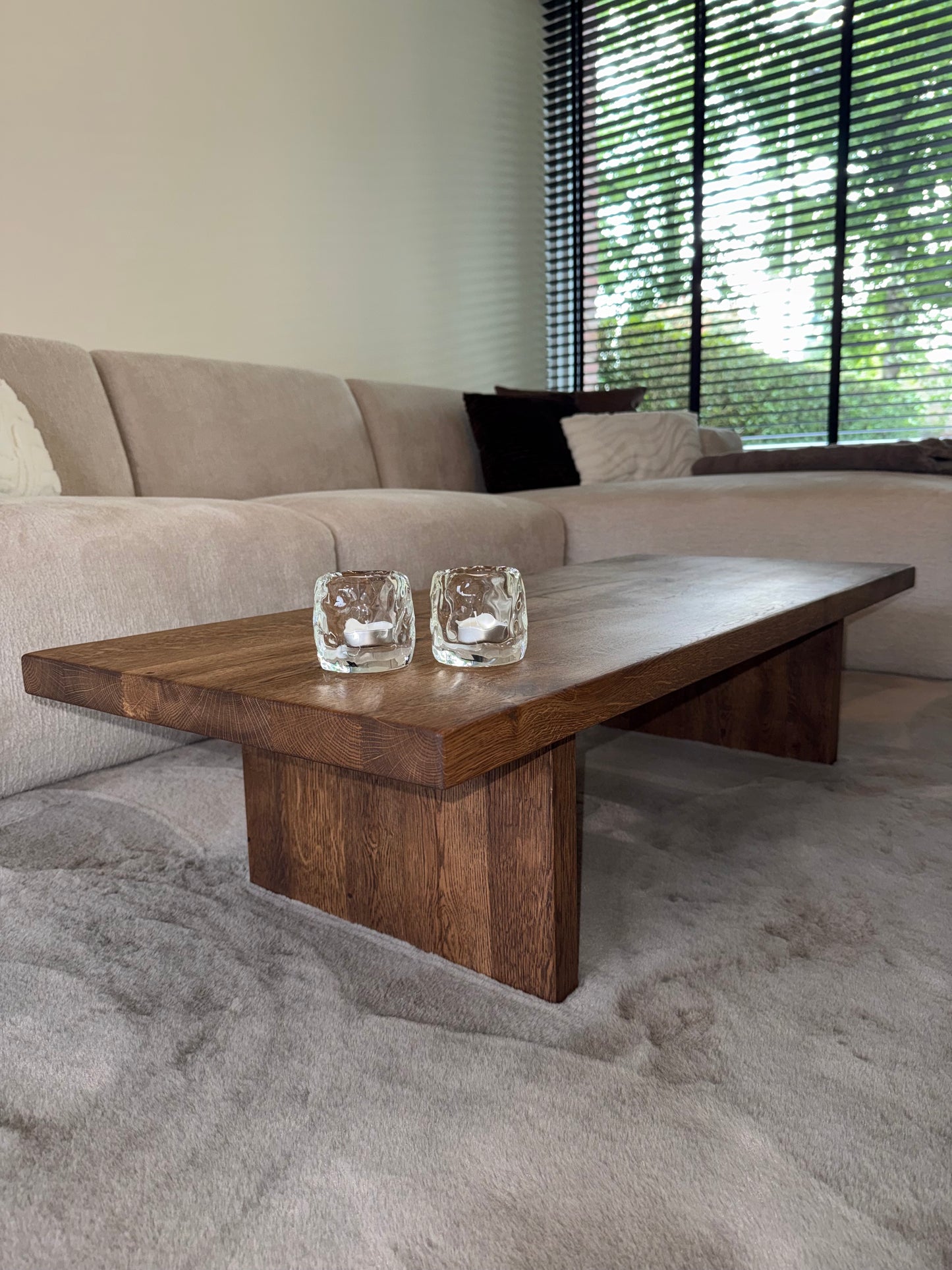 Solid oak coffee table