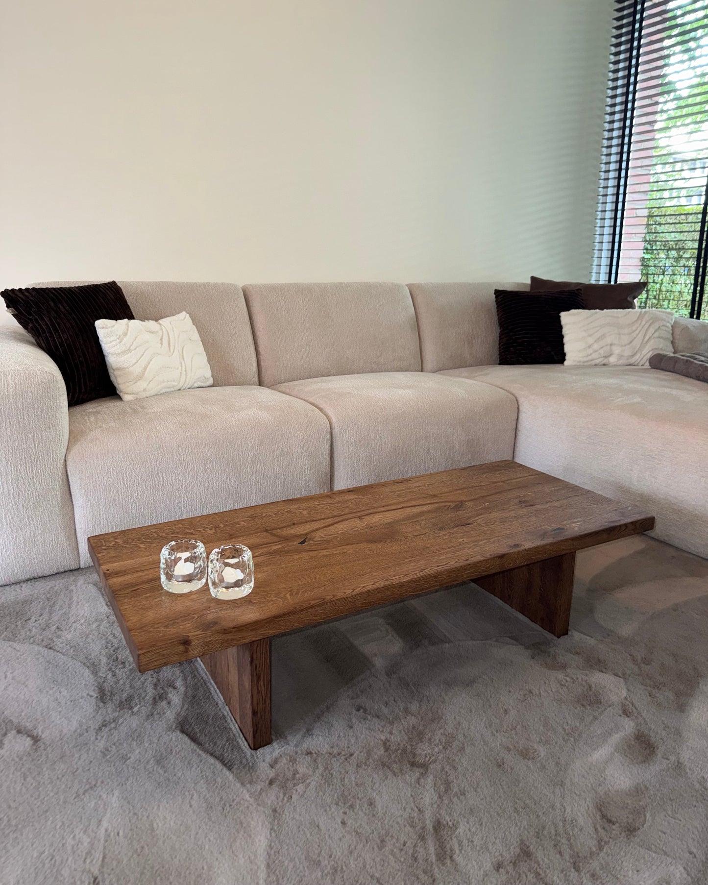 Solid oak coffee table